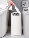 12L White Rectangular Trash Can with Lid