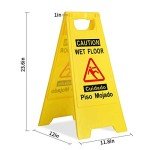 Caution Wet Floor Sign - Bilingual Double-Sided (2-Pack)