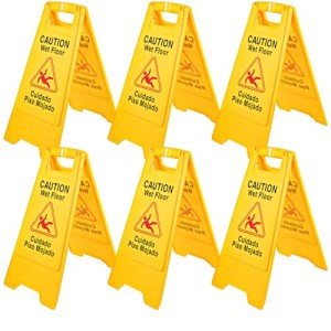 VEVOR 6 Pack Bilingual Wet Floor Signs