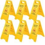 VEVOR 6 Pack Bilingual Wet Floor Signs