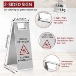 Stainless Steel Caution Wet Floor Sign - 2 Pack