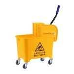 5 Gallon Yellow Mop Bucket with Wringer on Wheels