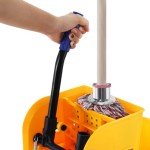 5 Gallon Yellow Mop Bucket with Wringer on Wheels