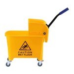 5 Gallon Yellow Mop Bucket with Wringer on Wheels