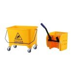 5 Gallon Yellow Mop Bucket with Wringer on Wheels