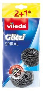 Vileda INOX Spirale Multicoloured Sponges - 3 Pack