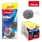 Vileda INOX Spirale Multicoloured Sponges - 3 Pack