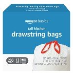 Amazon Basics 13 Gallon Tall Kitchen Trash Bags