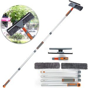 2-in-1 Professional Shower Squeegee with Extension Handle