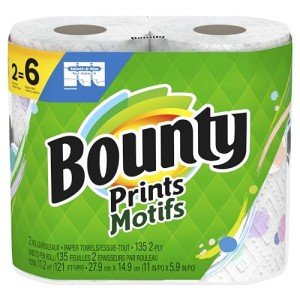 Bounty Select-A-Size Printed Paper Towels, 2 Rolls