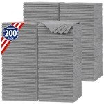 FIXSMITH Microfiber Shop Towels, 200-Pack, Grey