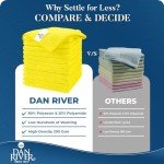 DAN RIVER Yellow Microfiber Cleaning Cloths - 12 Pack