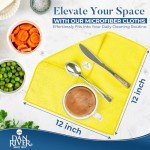 DAN RIVER Yellow Microfiber Cleaning Cloths - 12 Pack