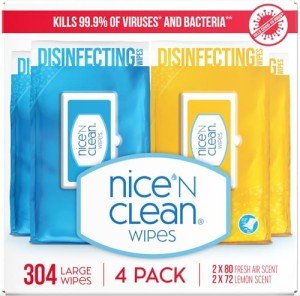 Nice 'N Clean Lemon Disinfecting Surface Wipes, 304ct