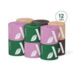 100% Bamboo Toilet Paper, 12 Rolls, Unscented