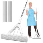 Self-Wringing PVA Sponge Mop with Reusable Heads