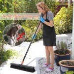 24" Push Broom with 63" Handle for Outdoor Use