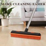 2 in 1 Rubber Broom with Long Handle