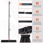 24" Push Broom with 63" Handle for Outdoor Use