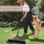 24" Push Broom with 63" Handle for Outdoor Use