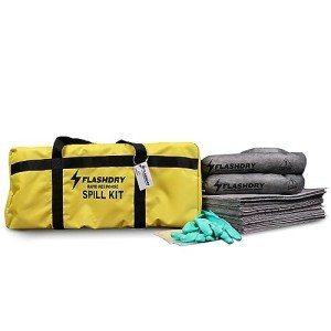 Flashdry Portable Spill Kit with Absorbent Pads and Socks