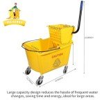 35 Quart Yellow Mop Bucket with Side-Press Wringer