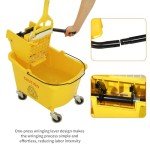 35 Quart Yellow Mop Bucket with Side-Press Wringer