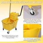 35 Quart Yellow Mop Bucket with Side-Press Wringer