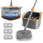 BOMIDI Spin Mop & Bucket Set with 6 Pads