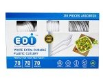 White Disposable Plastic Cutlery Set - 210 Count