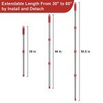 GRAREND Adjustable 4-Section Spin Mop Handle