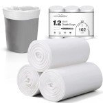 Charmount Small Clear Trash Bags, 1.2 Gallon, 102 Count
