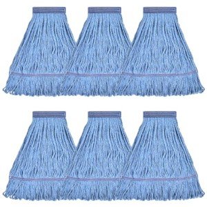 Heavy Duty Cotton Mop Head Replacement, Pack of 6