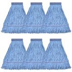 Heavy Duty Cotton Mop Head Replacement, Pack of 6