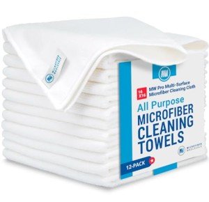Microfiber Cleaning Cloths - White 12 Pack