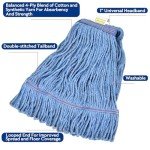 Heavy Duty Cotton Mop Head Replacement, Pack of 6