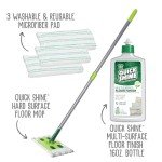 Quick Shine Floor Polish Mop Kit with Cleaner