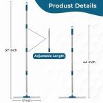 17" Rubber Squeegee Broom with 57" Handle