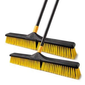 Yocada Heavy-Duty 24 Inch Push Broom (2-Pack)