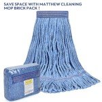 Heavy Duty Cotton Mop Head Replacement, Pack of 6