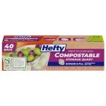 Hefty® Compostable Quart Press-To-Close Storage Bags