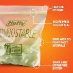Hefty® Compostable Quart Press-To-Close Storage Bags