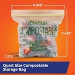 Hefty® Compostable Quart Press-To-Close Storage Bags