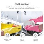 Reusable Rubber Dishwashing Gloves - 2 Pairs, Small
