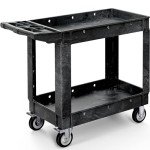 Heavy-Duty Mobile Utility Cart with Two Shelves