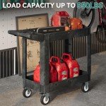 Heavy-Duty Mobile Utility Cart with Two Shelves