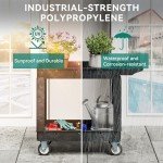 Heavy-Duty Mobile Utility Cart with Two Shelves