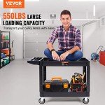 Heavy Duty Rolling Utility Cart with 2 Shelves