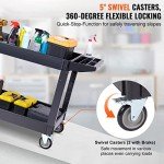 Heavy Duty Rolling Utility Cart with 2 Shelves
