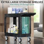 Heavy-Duty Mobile Utility Cart with Two Shelves